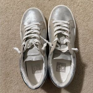 Dolce Vita Metallic Silver Sneakers Sz 7